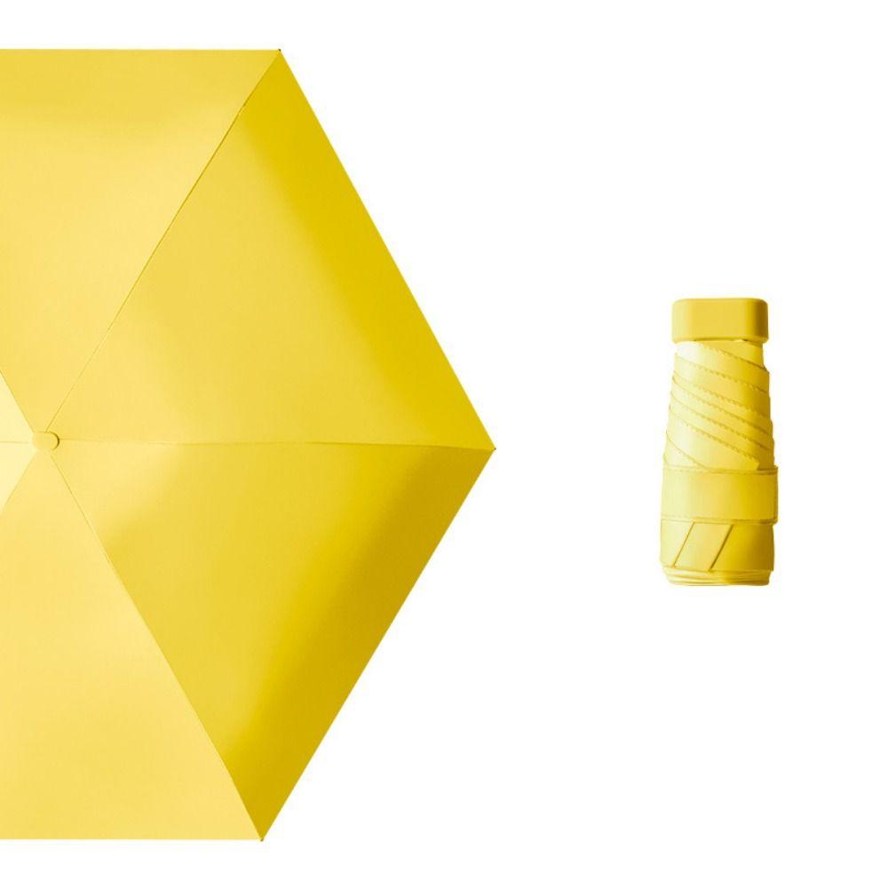 Compact Travel Rain Umbrella 6 Ribs Folding Pocket Umbrella Fast Dry Hand Operated Parasol  Women