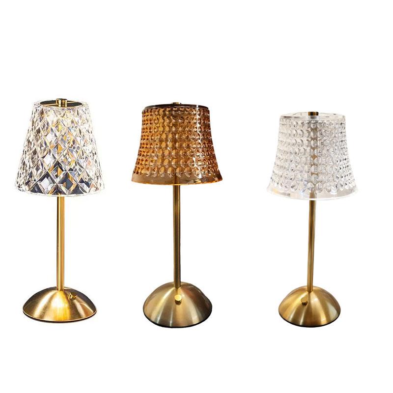 Crystal Table Lamps for Restaurants Bars Bedside Night Lights for Bedrooms Charging Touch Lamp Lighting Fixtures Home Decor Lamp