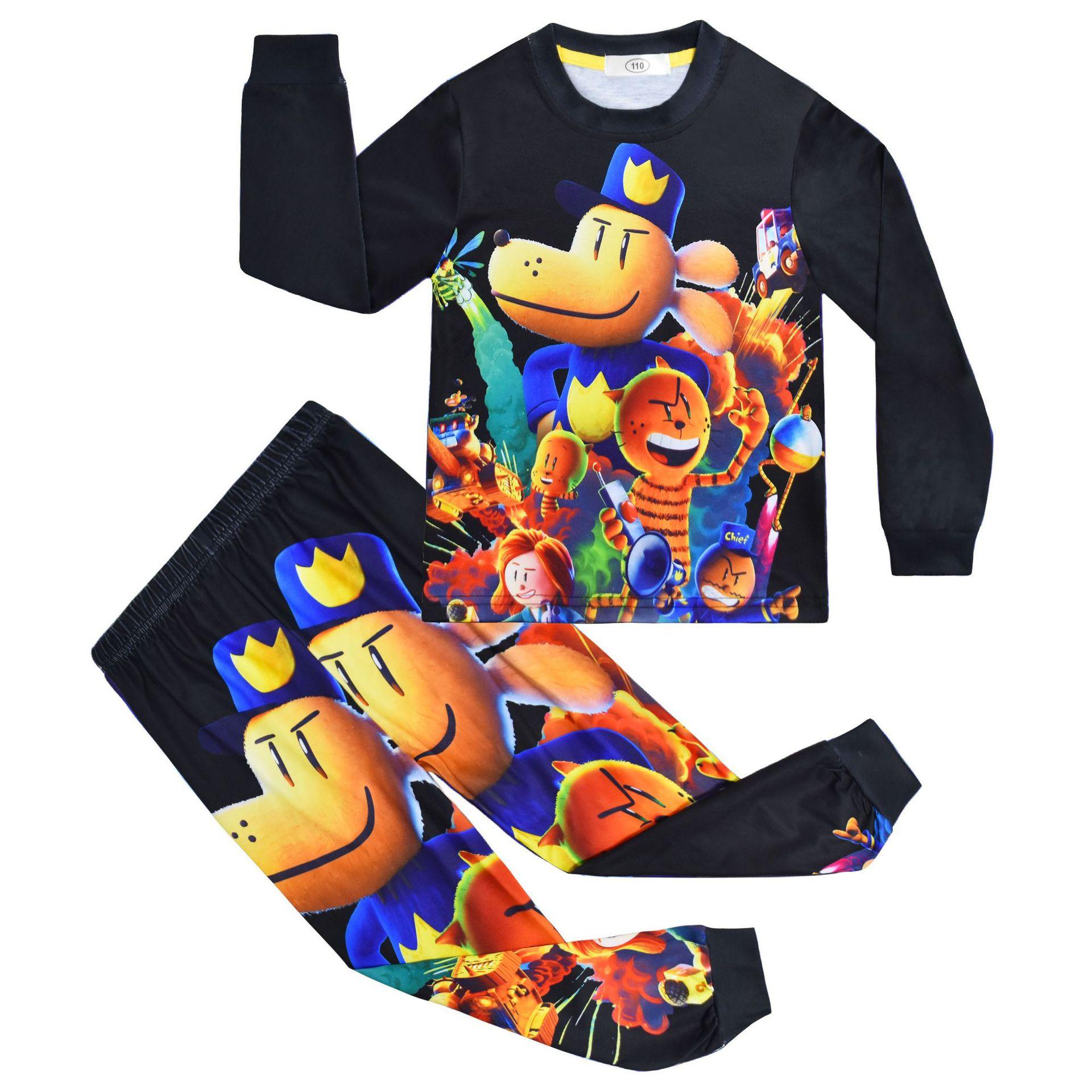 

Dress Up, Detective Dog, Digital Clothing Printing, Children S Loungewear Long-Sleeved Set Two-Piece Set 81093 100