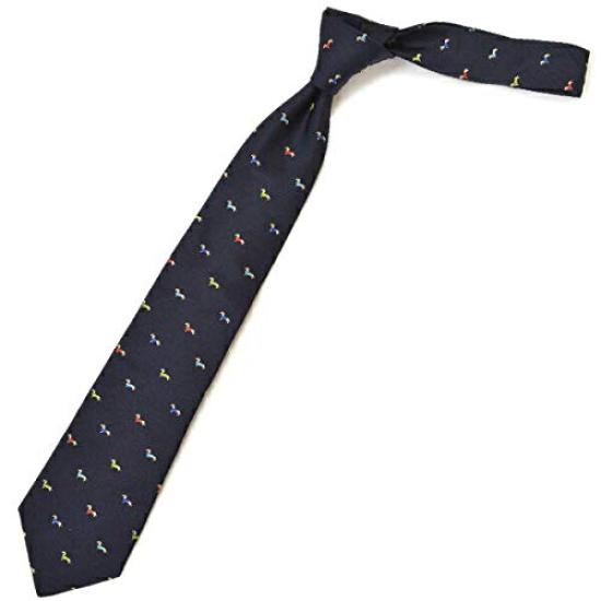 Silk Tie with Dog Pattern eps18w007 [Paul Smith] (8cm width) /AE31-47/Navy