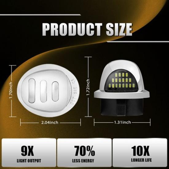 Pair License Lights Plate Set of 2 Driver & Passenger Side White&Red for Ford