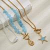 Beach Vacation Starfish Baroque Gravel Necklace, Sweet Ocean Wind Conch Beaded Necklace Women