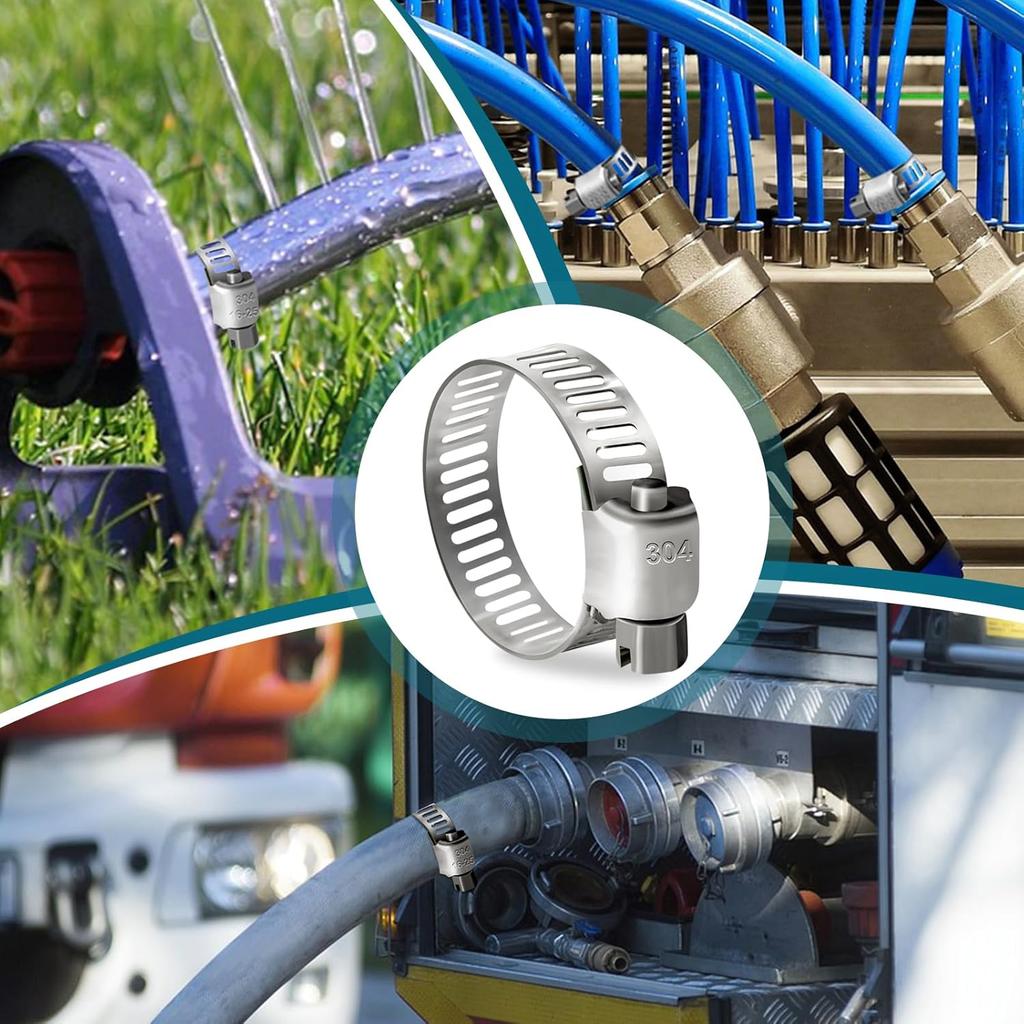 Hose Clamp, 30PCS Fuel Line Clamp, 1/2 Inch To 3/4 Inch Radiator Hose Clamps, Hose Clamps Stainless Steel(13-19mm).