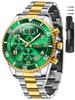 OLEVS Men's Watch, Gold and Silver, Analog, Quartz, Water-Resistant, Men's Watch, Green