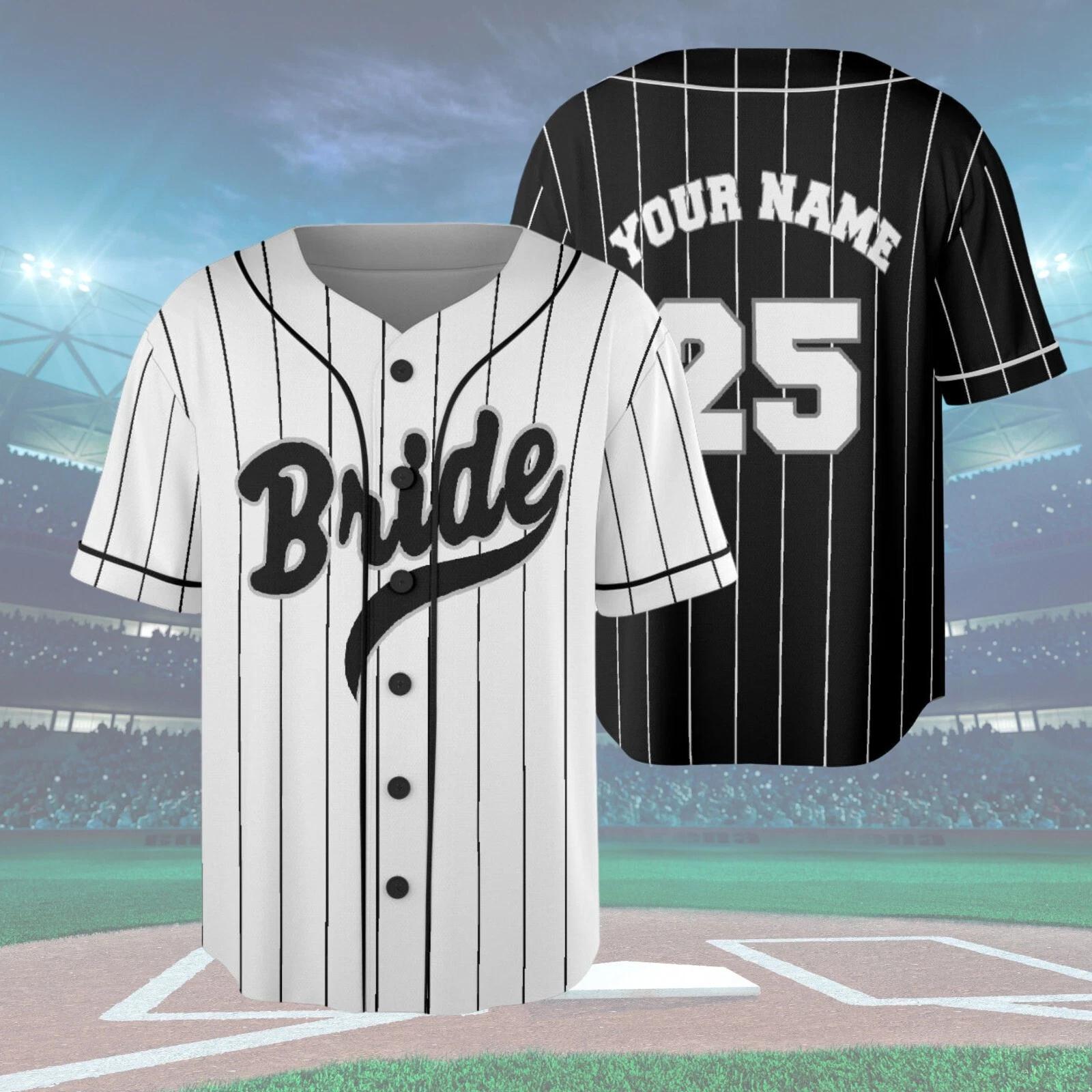 Bride And Groom Matching Baseball Jersey for Wedding Day Honeymoon Bride Shirts S