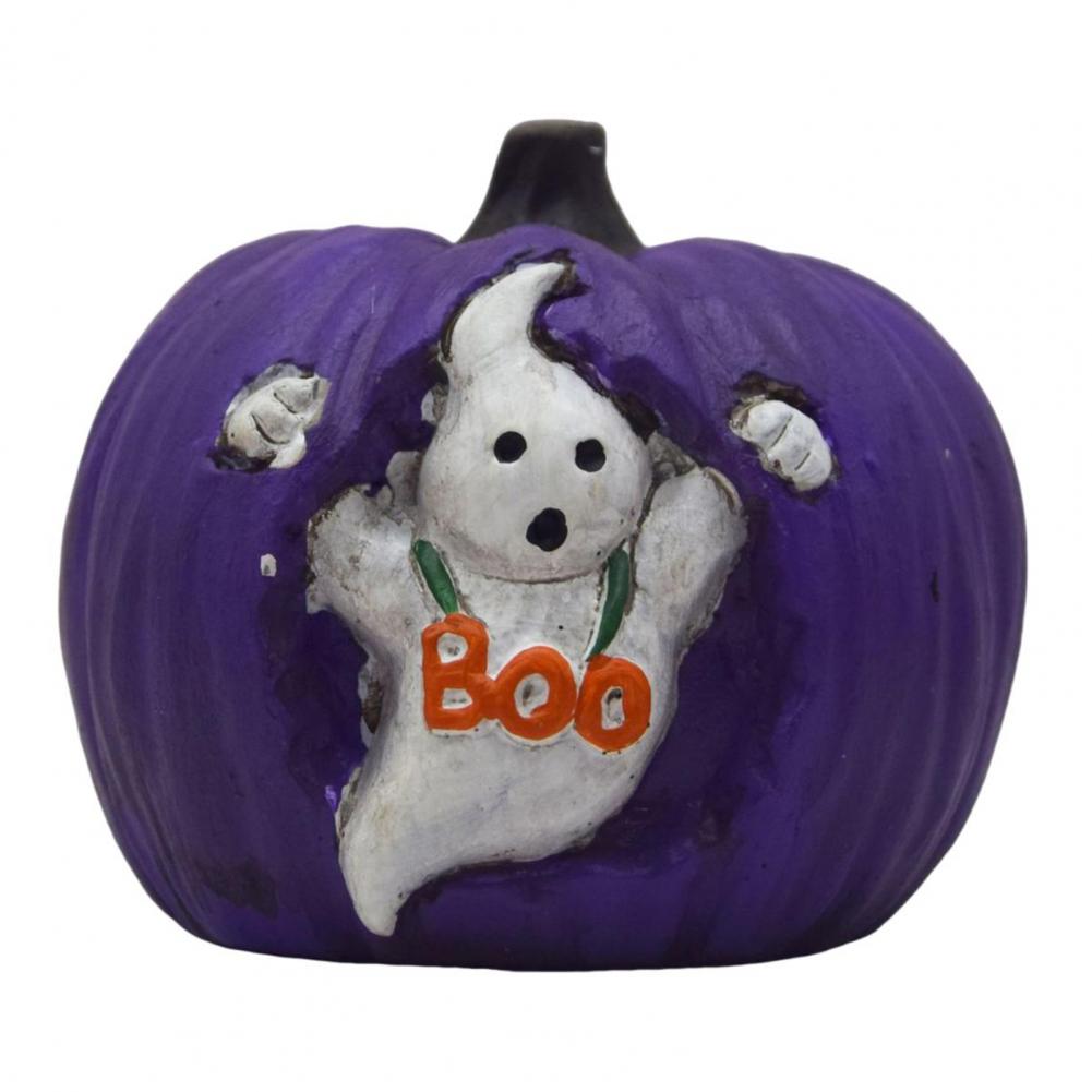 Resin Pumpkin Decoration Spooky Halloween Pumpkin Figurine Cute Farmhouse Decoration for Home Mantel Front Door