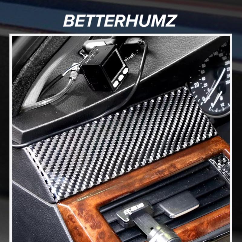 For BMW 5 Series E60 2005-2010 Carbon Fiber Trument Panel Dashboard Decor Cover Stickers Trim Tuning Car Interior Accessories