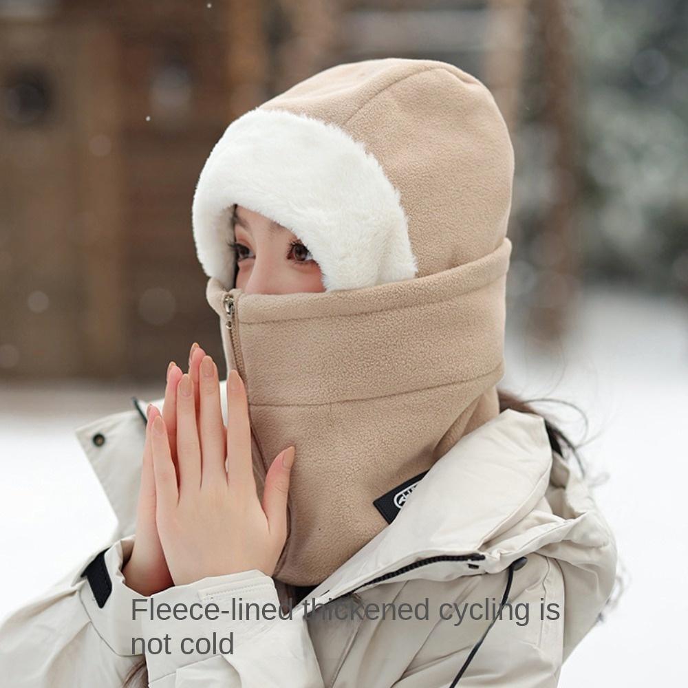 Detachable Women Beanies Cap Winter Warm Ear Protection Cap New Hat Scarf Set  Outdoor