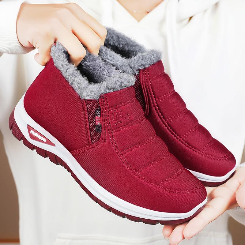 Baumwollschuhe Herren Winter Paar Schneestiefel gefüttert und verdickt Herrenstiefel kältefest und warm Kurzstiefel Einschlupfstiefel