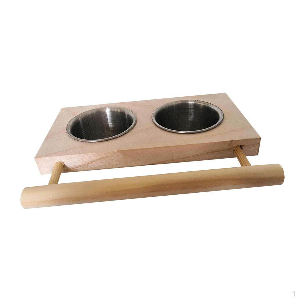 Bird Feeder Bowl, Stainless Steel Parrot Feeding Cups, Cage Water Food Dish for Parakeet Lovebird