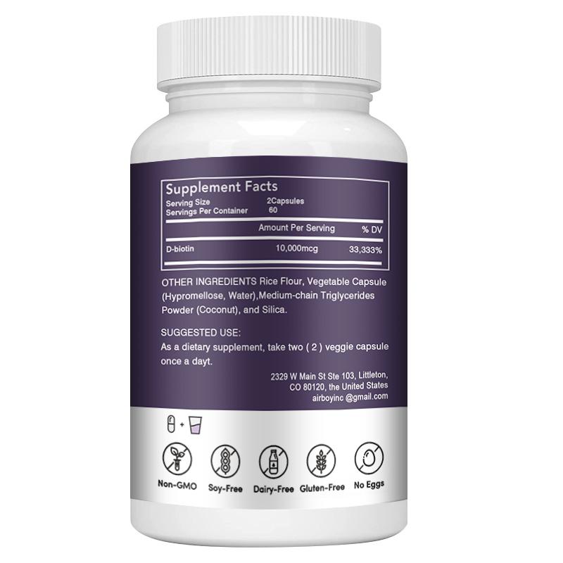 Biotin 10K Dietary Supplement: Biotin 10,000 Mcg, Designed To Support Hair, Skin, and Nail Health.