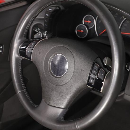 Glossy Piano Black Steering Wheel Button Trim Sticker For Corvette C6 2005-2013