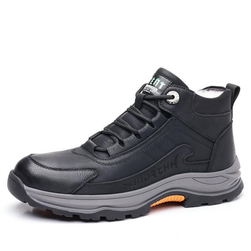 Men's Boots Cotton Shoes High-top Business Casual Martin Boots Velvet Cotton Boots Outdoor Warm Snow Boots Middle-aged and Elderly Father Shoes