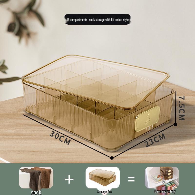 Multifunctional Plastic Underwear Storage Box with Lid – Organizer for Bras, Socks, and Underpants