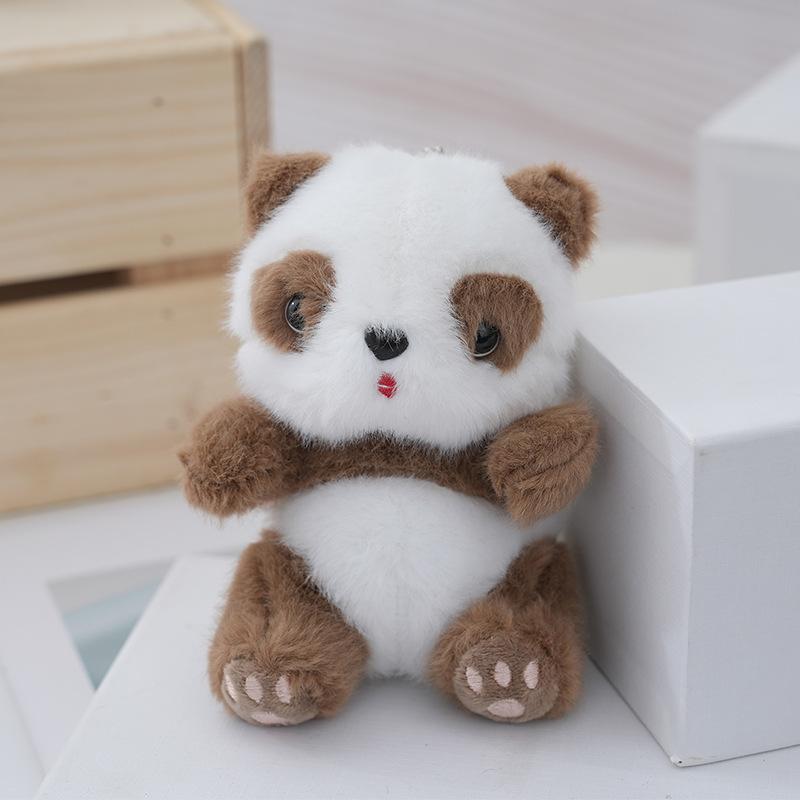 Panda Cute Plush Keychain Available In Black Gray And Brown Perfect For Gifts