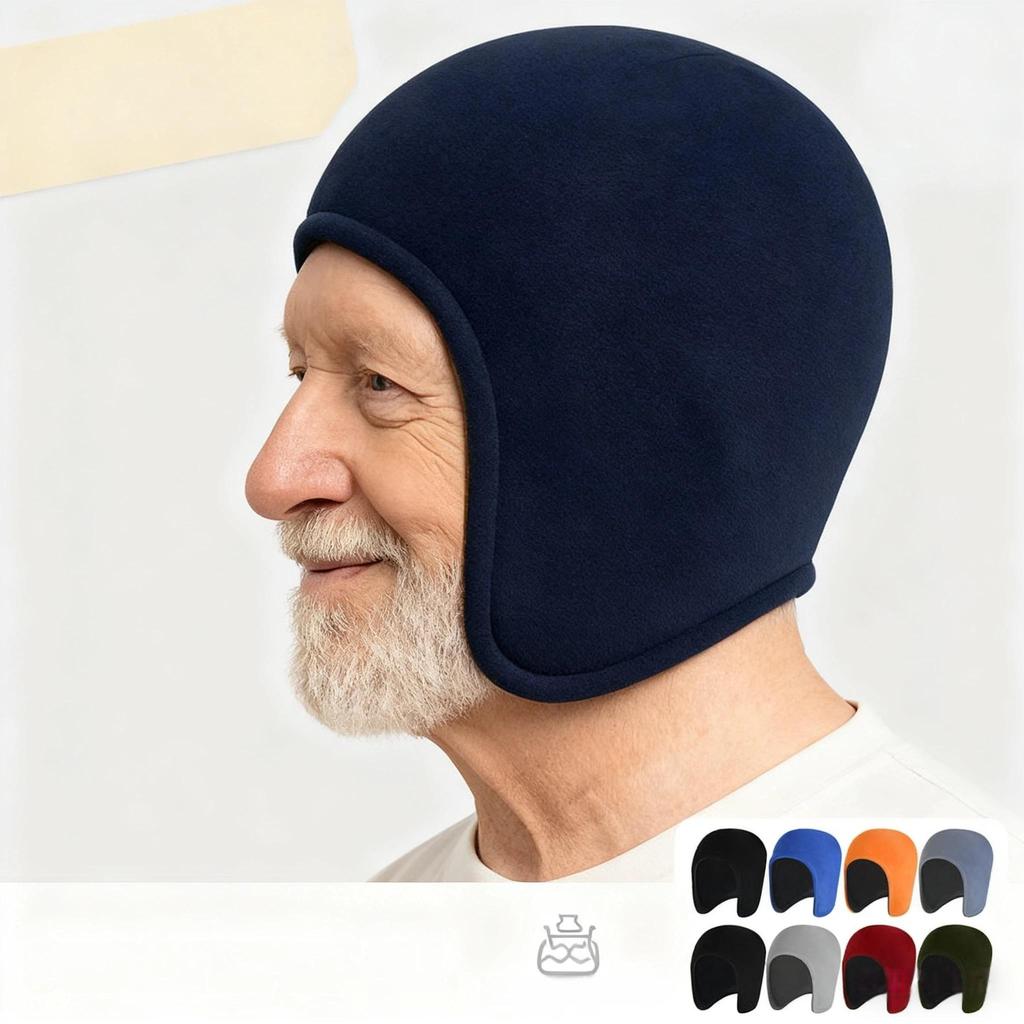 Winter Outdoor Windproof Ear-Protective Cycling Thermal Hat, Double-Layer Thickened Winter Hat for Elderly Sleep