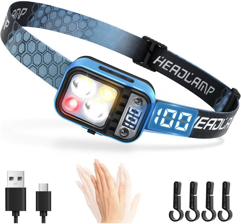 Lightweight Multi-Source Outdoor Running & Fishing Headlamp with Long Battery Life & Digital Display