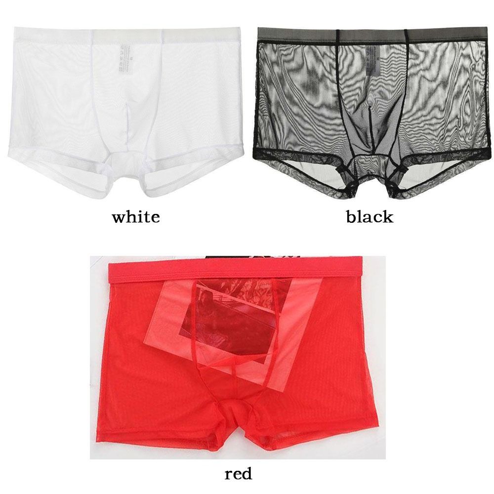 Sexy Briefs Transparent Boxers Low-waist Gauze Male Panties Fashion Men's Underwear