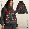 Vintage Washed Oversized Streetwear Hoodie Unisex Loose Fit Cotton Graphic Sweatshirt Men Women