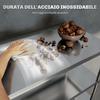 4-Tier Kitchen Shelf Adjustable to 10 Different Heights, Stainless Steel, 91x40x108 cm, Silver