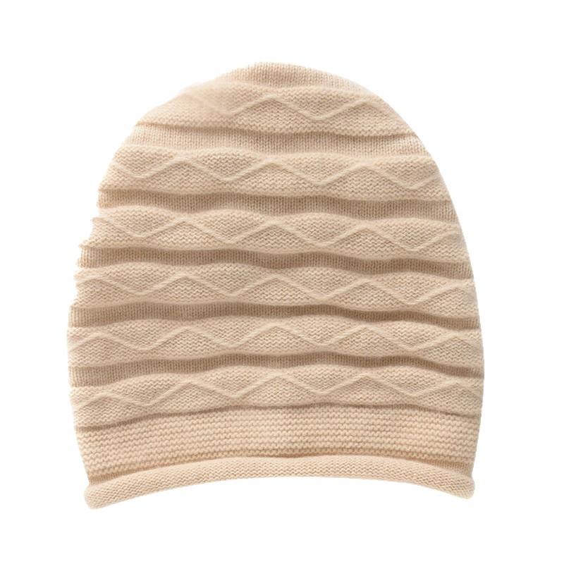 Autumn and winter cashmere knitted hat fashionable versatile thickened warm men's and women's cashmere ear protector wool hat