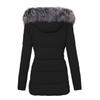 Women's Casual Fashion Solid Color Long Sleeve Long Style Windproof Warm Plush Hooded Cotton Coat