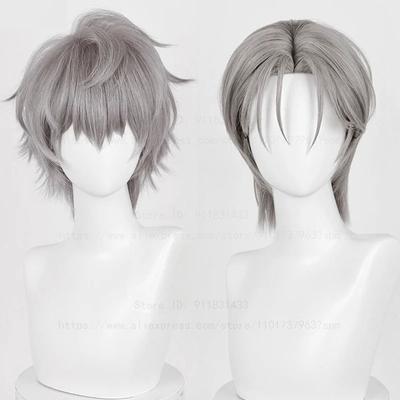 High Quality Till Cosplay Wig Short Silver Grey Heat Resistant Synthetic Hair Anime Cosplay Wigs + Wig Cap