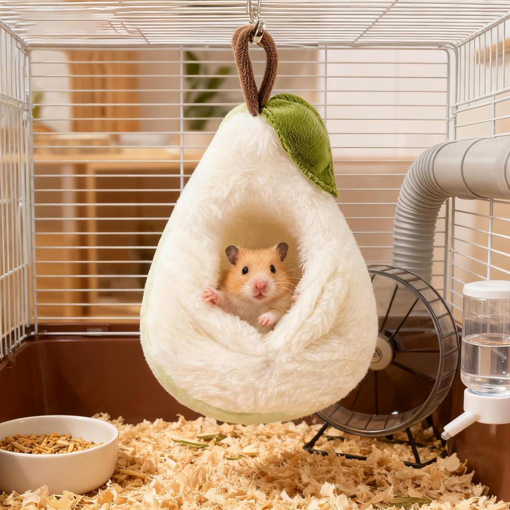 Hamster Hanging Bag Bed Winter Warm Hamster Sleeping Bag Pear Shape Warm Habitat Cozy Cage Accessories  for Wellness Comfort