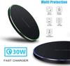 30W Wireless Charger For iPhone 16 15 14 13 12 Pro Max Induction Fast Charging Pad Dock Station For Samsung Galaxy S25 Ultra Xiaomi Huawei