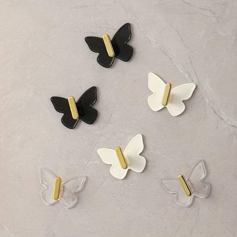 2pcs Butterfly Hooks Are Powerful,Waterproof,Can Be Used in Kitchens,Bathrooms Without Leaving Marks or Needing To Drill Holes