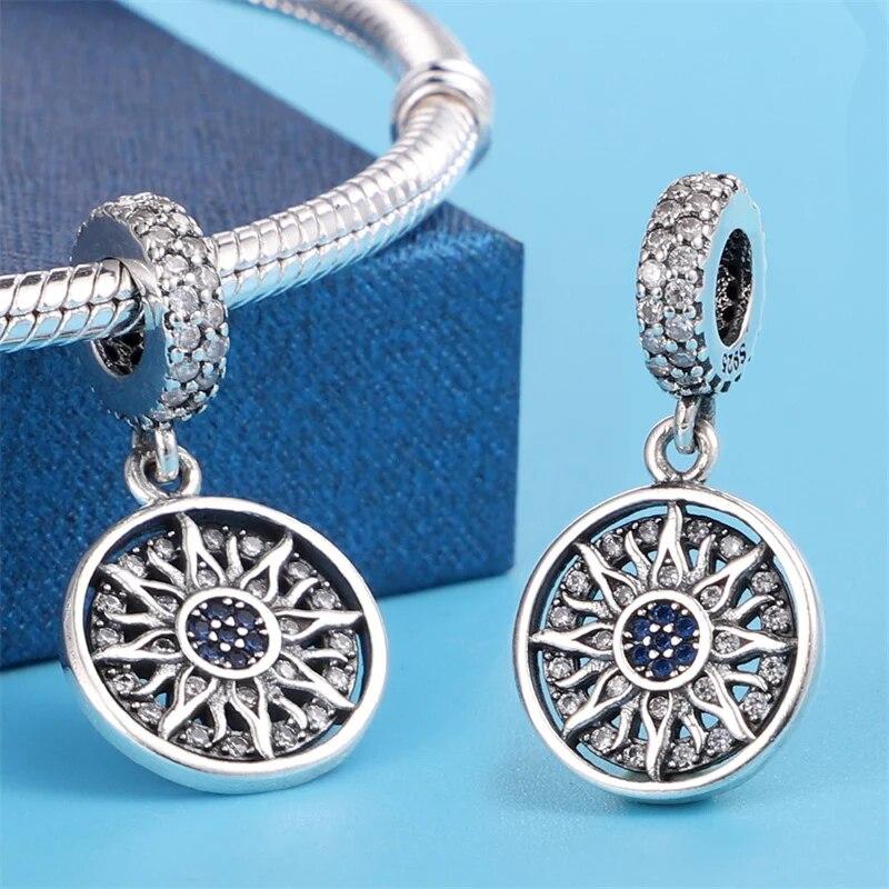 100 %925 Sterling Silver Blue Dreamcatcher Owl Planet Starry Sky Beads Fit Bangle Diy Jewelry Making