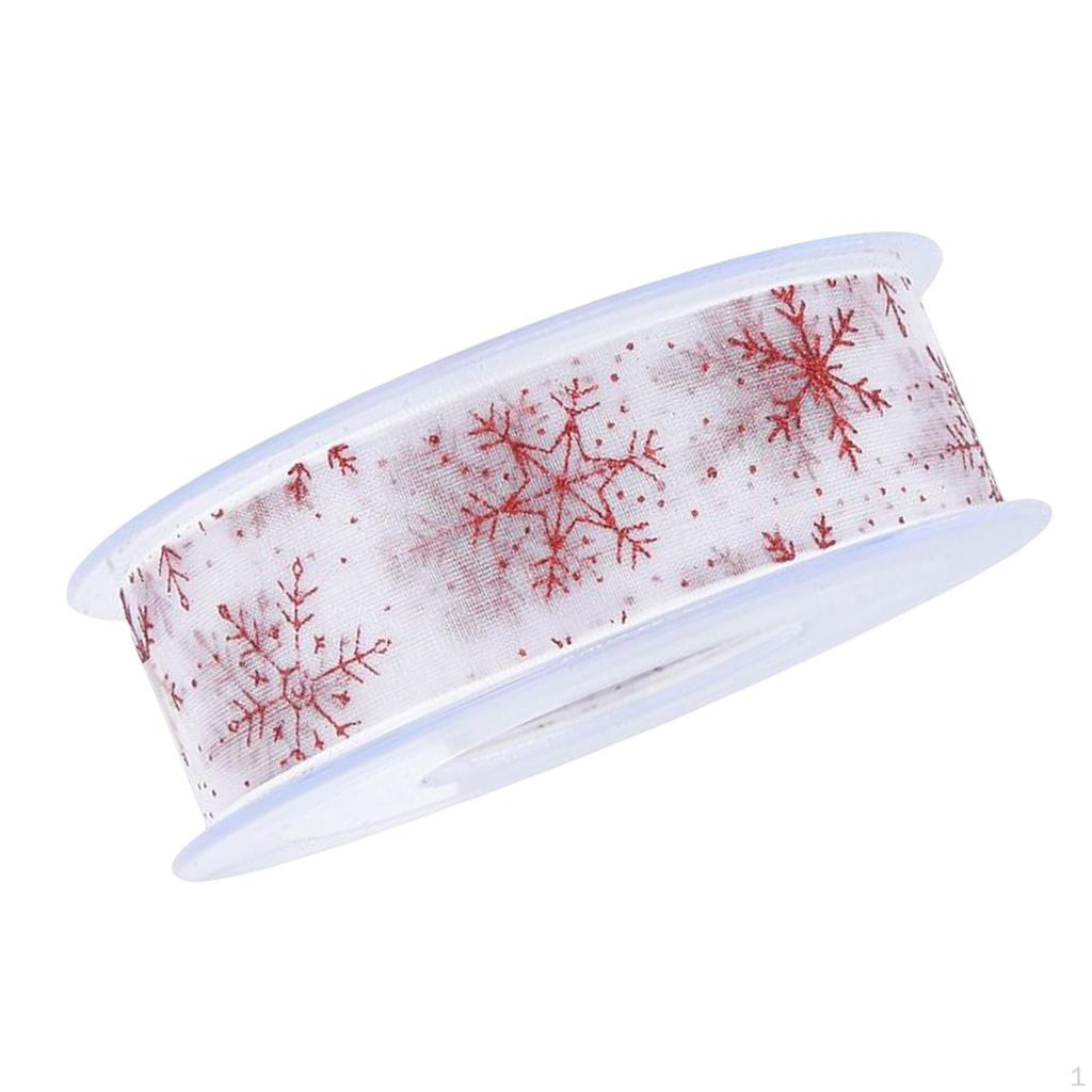 22 Yards Snowflake Ribbon DIY Crafts Gift Wrapping Home Decor for Bow Making Wreath Holiday Supplies