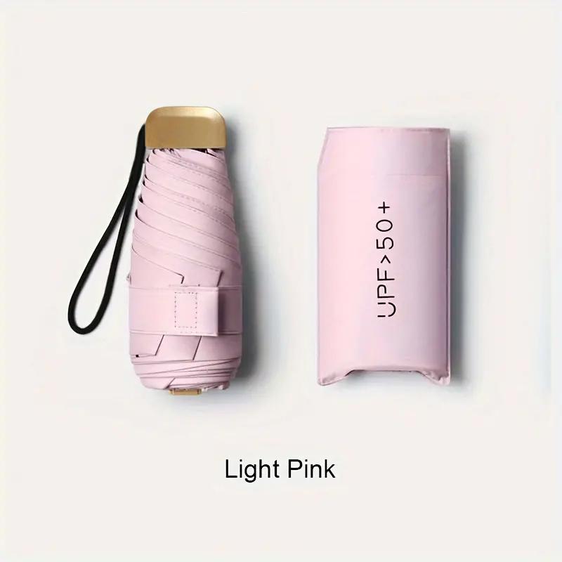 Ultra-Light UV Protection Umbrella - Compact, Foldable Design with Stainless Steel Handle for Sun & Rain, Durable 190T Canopy