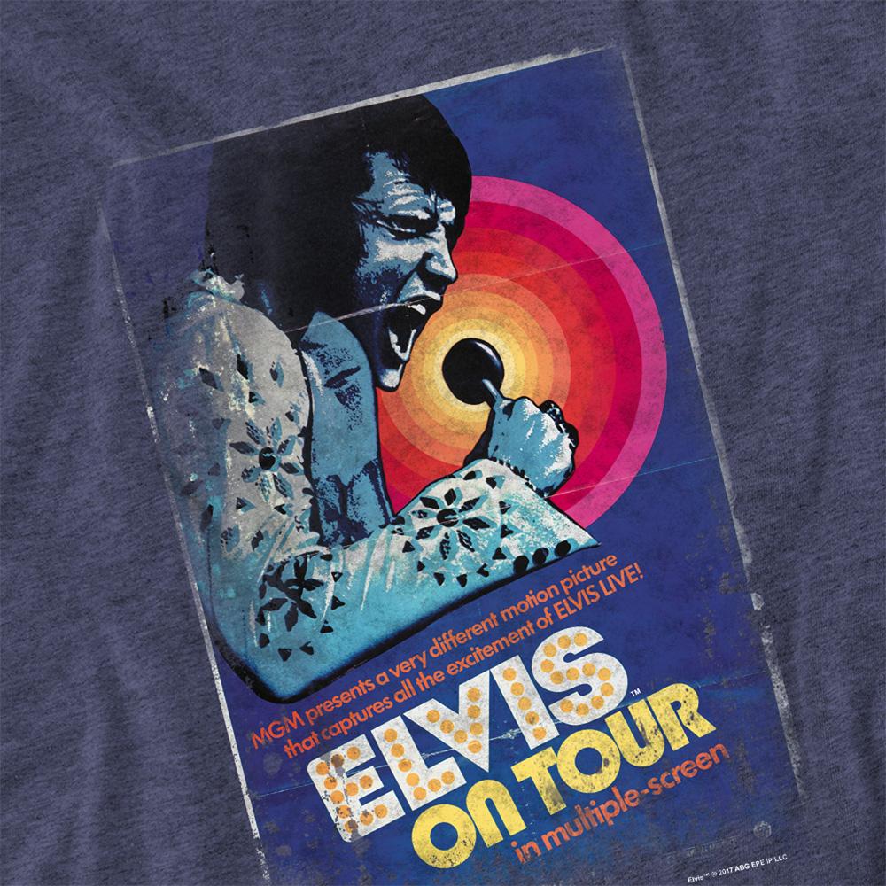 Elvis Presley Unisex Adult On Tour Poster Heather T-Shirt