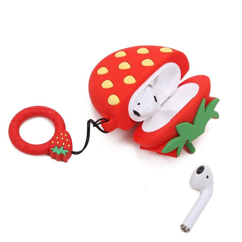 Silicone AirPods second generation wireless bluetooth headset case for apple 1 generation trend strawberry cartoon soft case