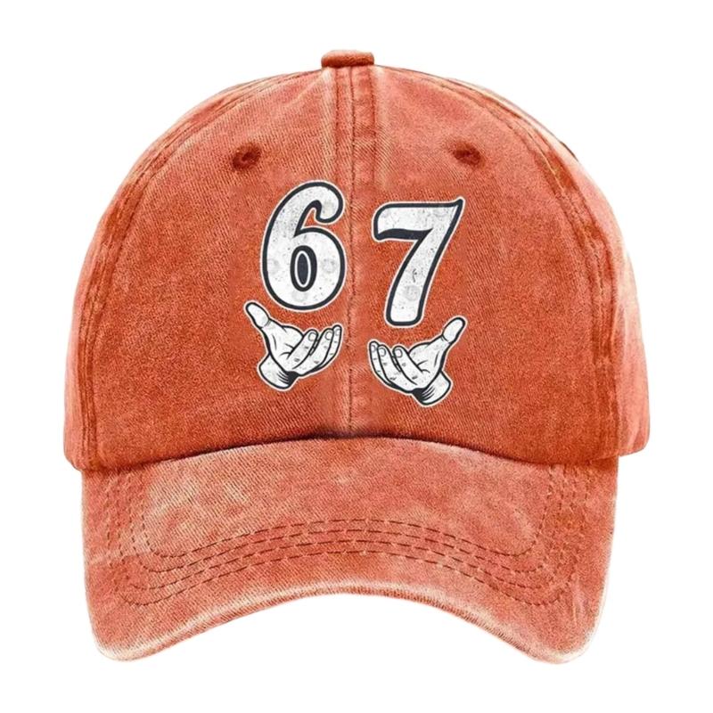 Sun Hat Cotton Baseball Cap 67 Print Breathable For Daily Use For Outdoor Activities