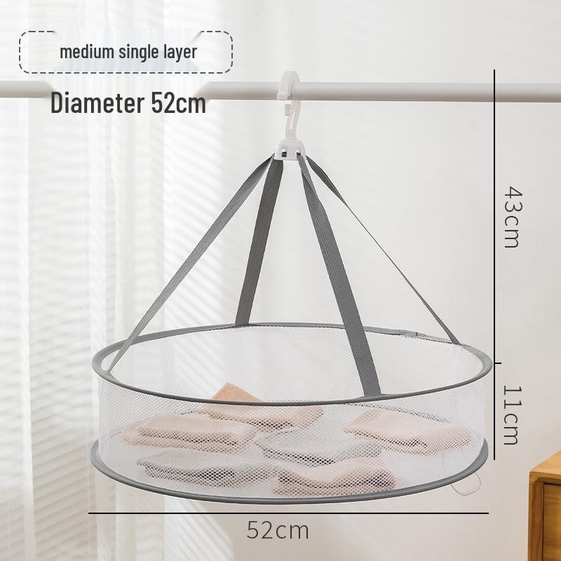 Three-Tier Windproof Folding Sweater Drying Rack Basket