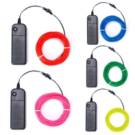 LED Glow Cable Luminous Car Decoration 300cm Halloween Neon EL Wire DIY Clothing for Christmas