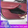 BMW X3G01/X4G02 Anti-Kick Door Pad, Red & Brown Interior Protector
