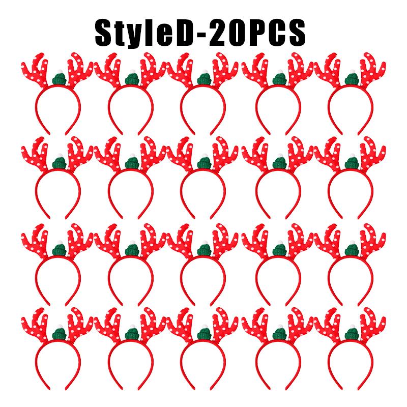 Christmas Reindeer Headband with Bow for Women Cute Cartoon Antlers Hair Clip Funny Photo Props Party Festival Decor Accessories
