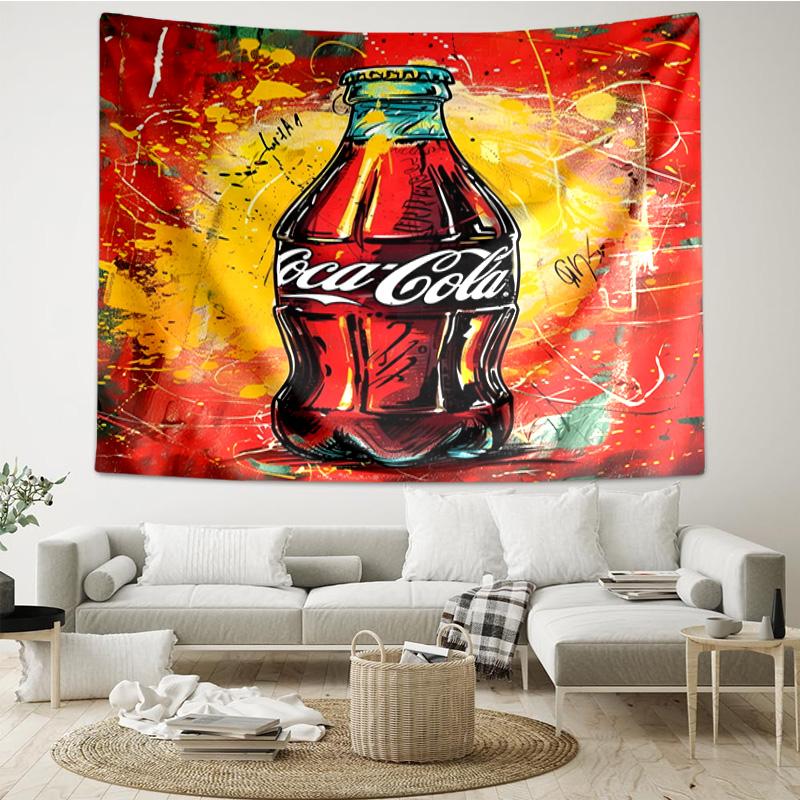 Coca-cola Artwork Design Tapestry Room Decoration Wall Hanging for Living Room Bedroom, Dormitory, Birthday and Christmas Gifts