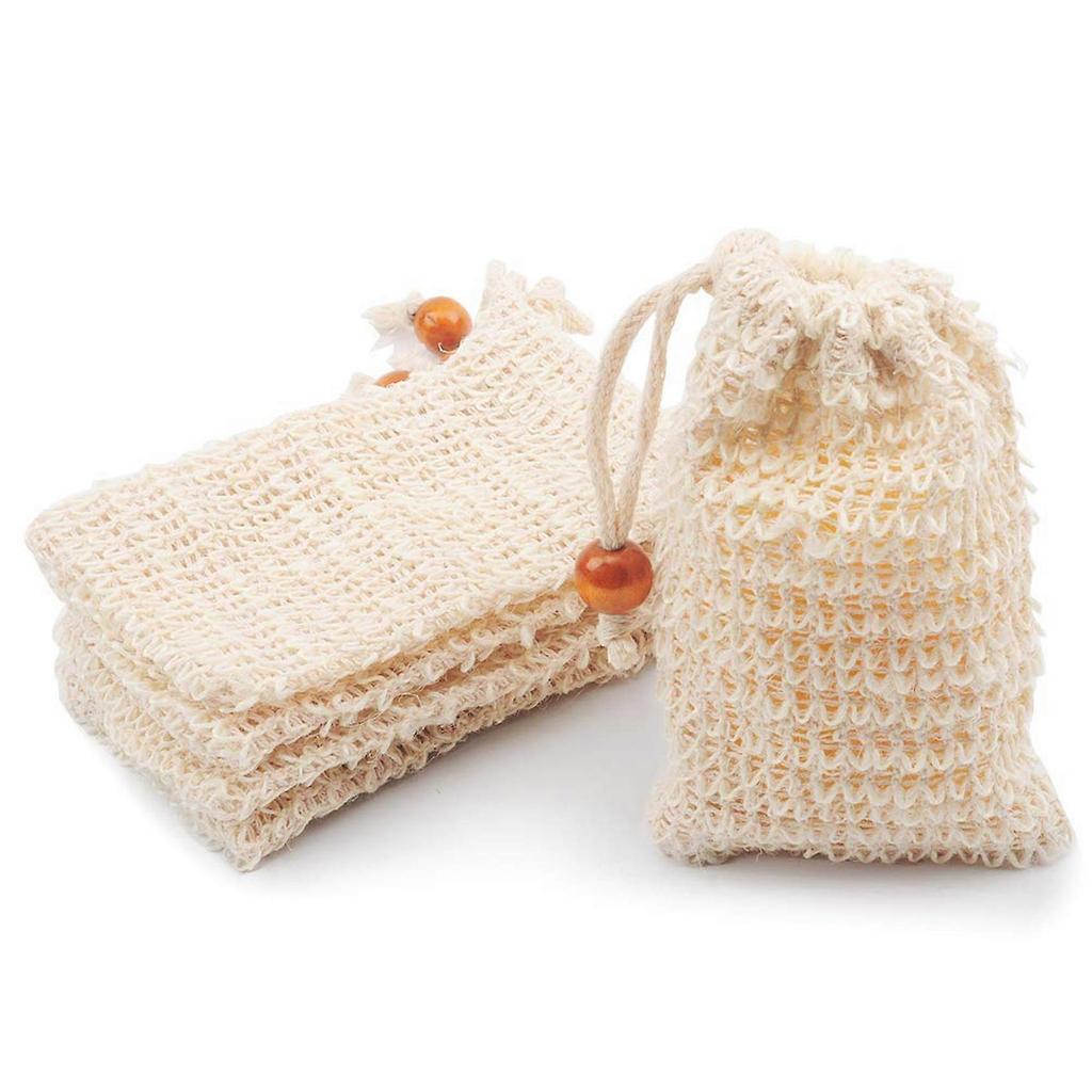 Soap Bags for Shower 120 Pack Natural Ramie Soap Saver Pouch Homemade Soap Mesh Bag with Drawstring