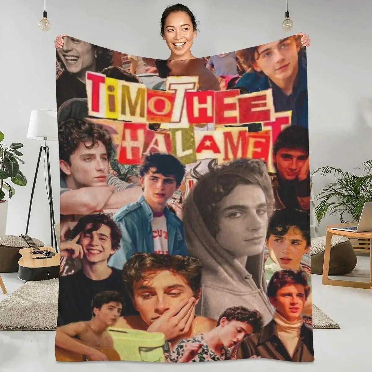 Timothe Chalamet Retro Flannel Throw Blanket Soft Warm Blanket for Chair Bed Sofa Airplane Travel and Bedspread 100x150cm