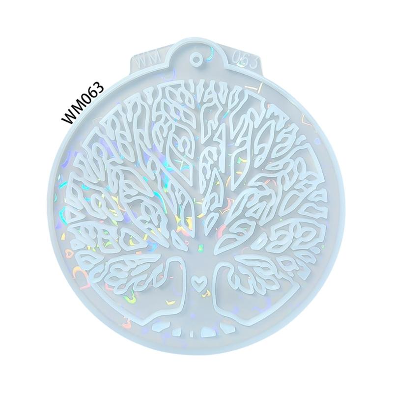 Round Branch Resin Mold Silicone Casting Mold with Leaf Cutout Details, Easy Release Design for DIY Hanging Ornament and Handmade Craft Use