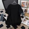 Women's Plus Size V-Neck Short-Sleeve Loose Mid-Length T-Shirt