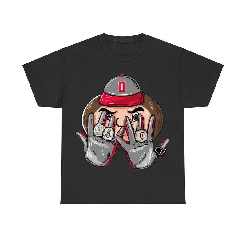 Ohio State Buckeyes Champion Ring Tshirt, College Football Tee L