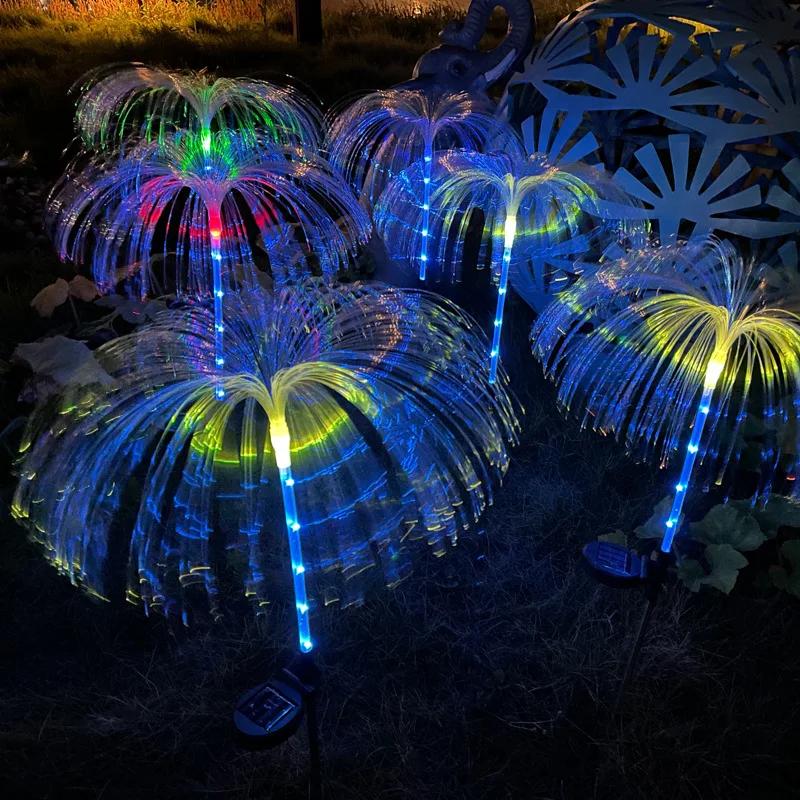 7 Color RGB Solar Lights Outdoor Garden Gradient Jellyfish Solar Lights Waterproof Single Layer for Landscape Pathway
