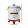 Dopamine Creative Trash Can, Cute Cartoon Waste Bin with Lid, Home Bedroom Living Room Wheels