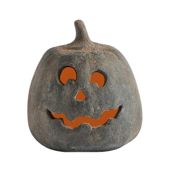 Hollow Pumpkin Ornament Halloween Jack O' Lantern Fall Decor Farmhouse Table Centerpiece for Home Festival Porch Mantel Room Decoration