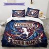 Custom Name Torino F.C Pattern Bedding Quilt Set  Home Decoration  Gift (1 * Duvet Cover + 2 * Pillowcase  Without Core)